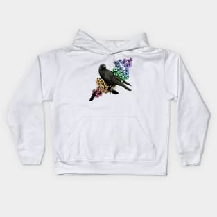 Crow in Rainbows Kids Hoodie